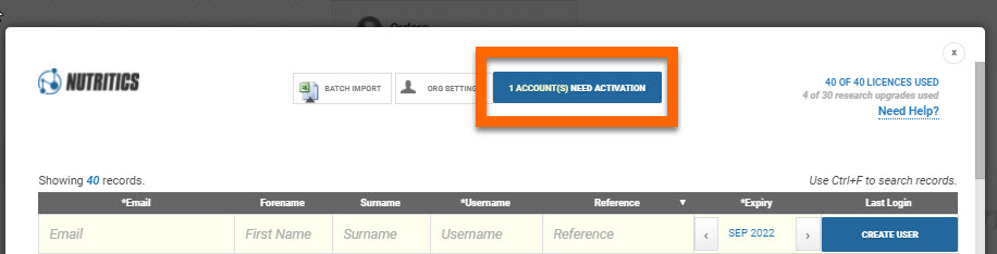 Activating Accounts on the Licence Management Platform