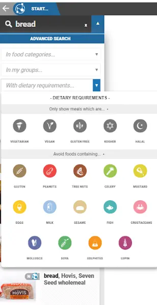 allergens shown in nutritics