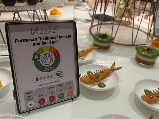 food and foodprint sign on a table