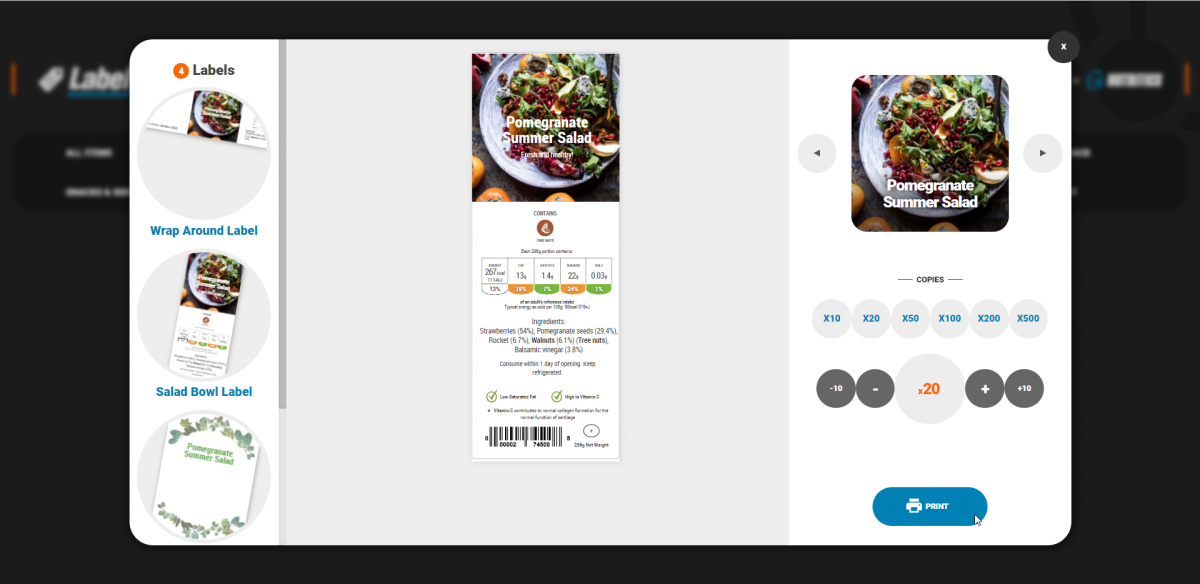 labelmagic, food labelling solution, food label printer