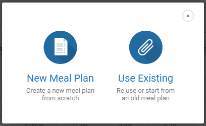 Reuse meal plans Nutritics